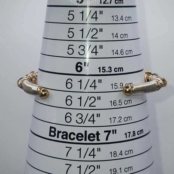 Liz Tech 2013 Camphor & Faceted Purple Glass Earthtones Cuff Bracelet Adjustable - Picture 9 of 12